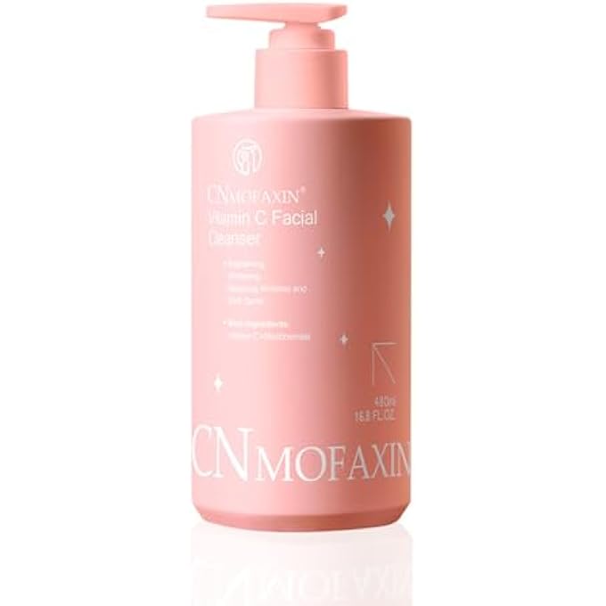 CNMOFAXIN VITAMIN C FACIAL CLEANSER  BRIGHTENING FACE WASH WITH VITAMIN C, NIACINAMIDE, & CENTELLA EXTRACT  REDUCES DARK SPOTS & WRINKLES  GENTLY CLEANSES & REMOVES EXCESS OIL (480ML) - Image 1